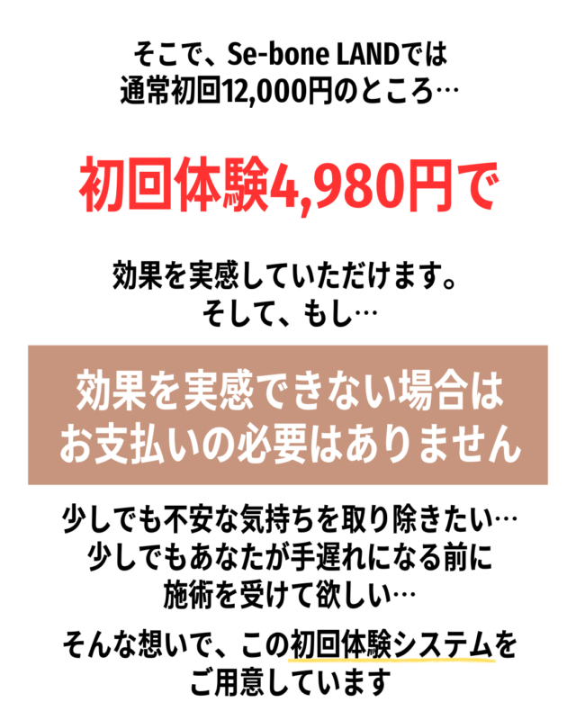 整体Se-bone LAND 中目黒 肩こり 腰痛 頭痛 姿勢 骨盤 目黒区 都内 東京 膝痛 脊柱管狭窄症 ヘルニア 捻挫 歪み 個室 根本治療 外反母趾 巻き爪